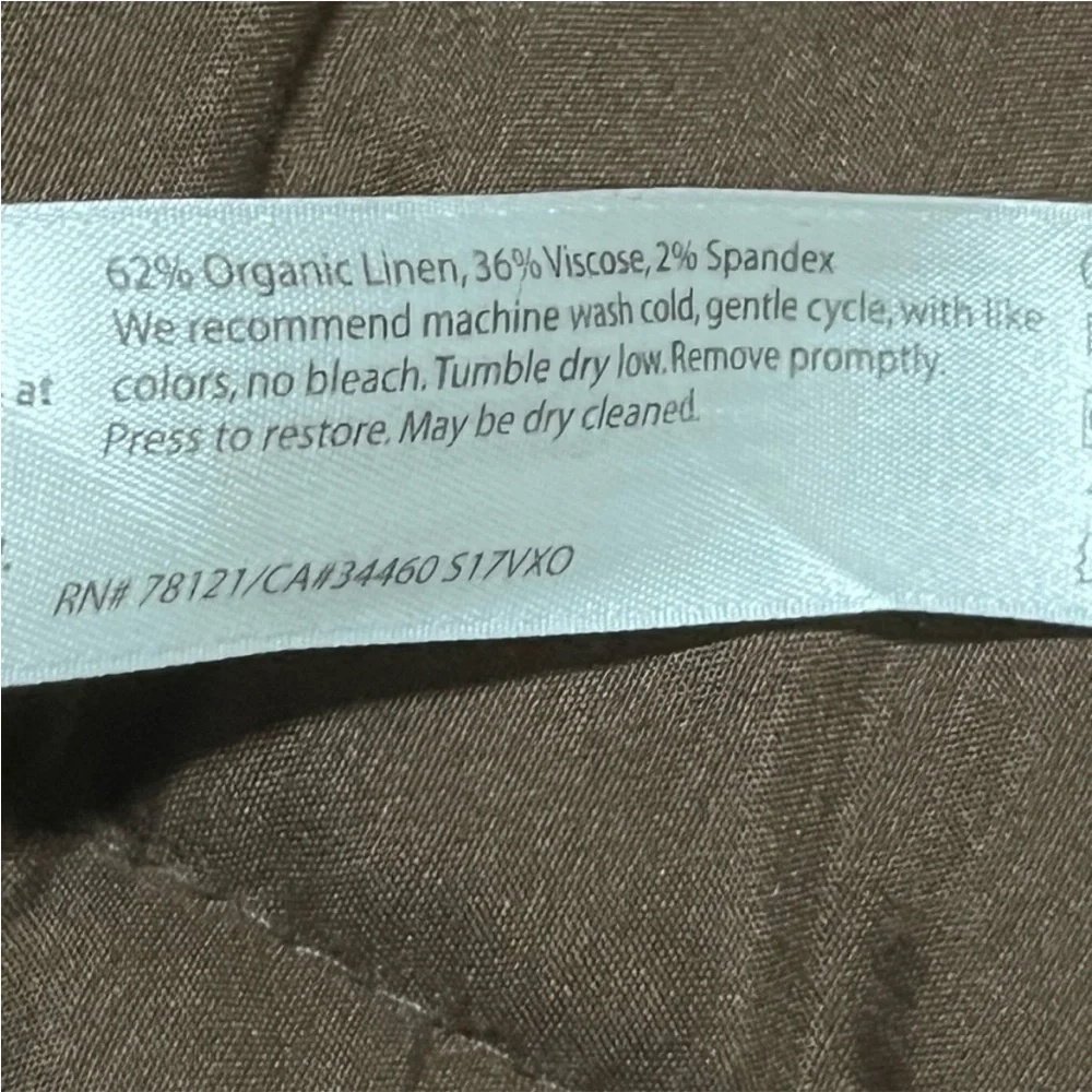 Eileen Fisher Linen Black Straight Leg Pants - Picture 10 of 11